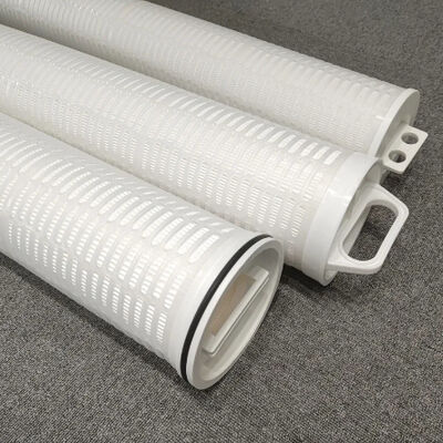 উচ্চ ময়লা ধারণ ক্ষমতা এবং জল বিশুদ্ধকরণের জন্য ১১০ ঘনমিটার/ঘণ্টা প্রবাহের হার সহ ৬০ ইঞ্চি উচ্চ প্রবাহ ফিল্টার কার্টিজ