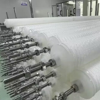 উচ্চ প্রবাহ পরিস্রাবণের জন্য পলিপ্রোপিলিন মিডিয়া সহ ৭০'' পাওয়ার প্ল্যান্ট কনডেনসেট ওয়াটার প্লীটেড ফিল্টার কার্টিজ